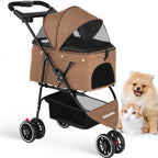 Pet Stroller For Small Puppy Dogs & Cats Travel