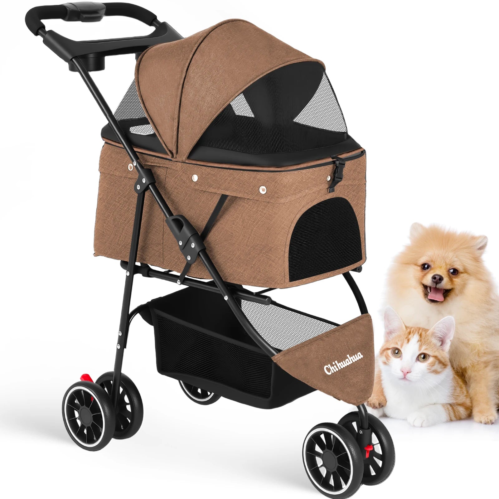 Pet Stroller For Small Puppy Dogs & Cats Travel