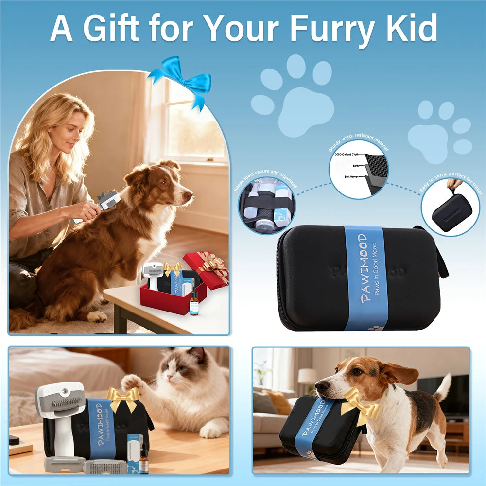 PAWIMOOD 3 in 1 Pet Steam Brush for Dogs Cats