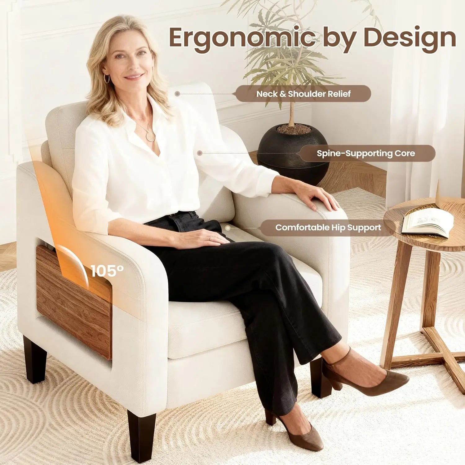 Chair with Foldable Side Table