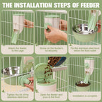 Hanging Automatic Pet Feeder with 30oz Bowl and 500ml Water Dispenser