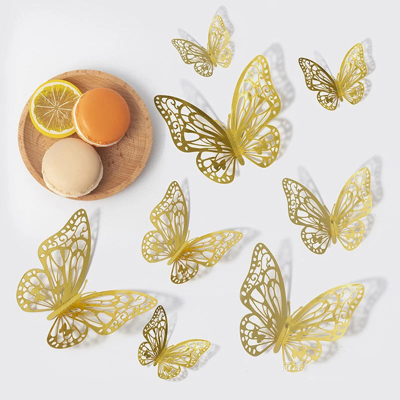 48pcs 3D Butterfly Wall Decor 4 Styles 3 Sizes