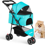 Pet Stroller For Small Puppy Dogs & Cats Travel