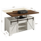 Lift-Top Coffee Table w/ Sliding Barn Door