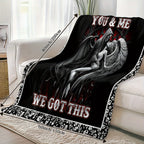 Skull and Angel Fleece Throw Blanket