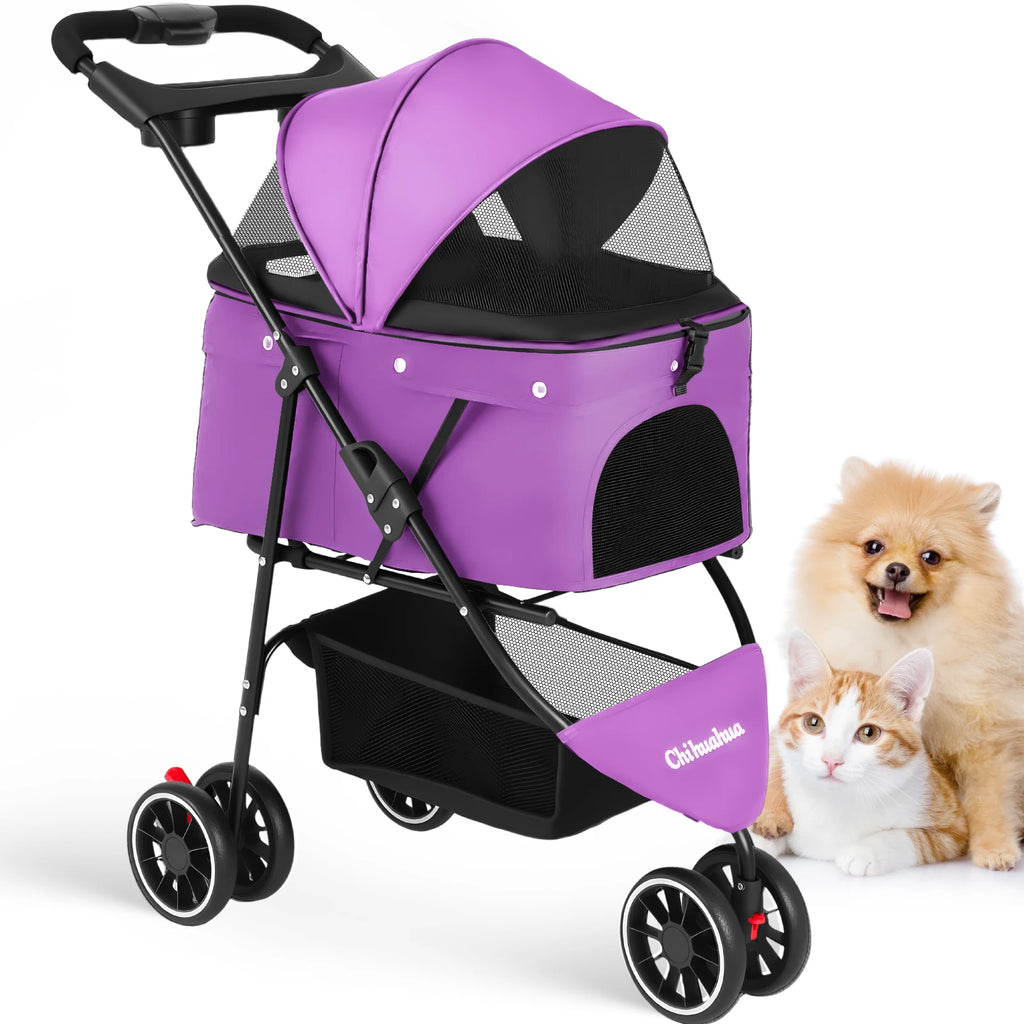 Pet Stroller For Small Puppy Dogs & Cats Travel