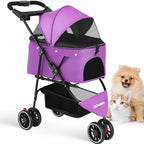 Pet Stroller For Small Puppy Dogs & Cats Travel