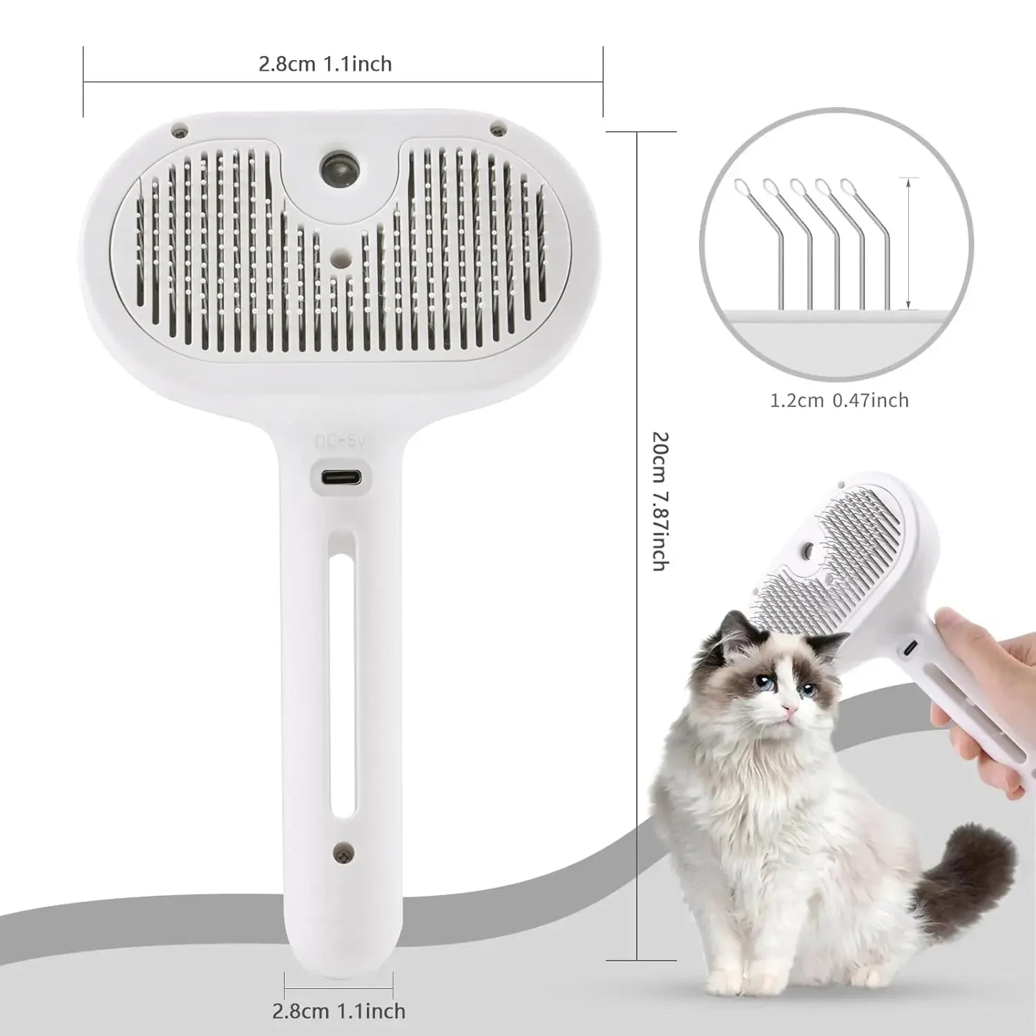 3 In 1 Pet Spray Grooming Comb, Steamy Floating One Click Hair Removal