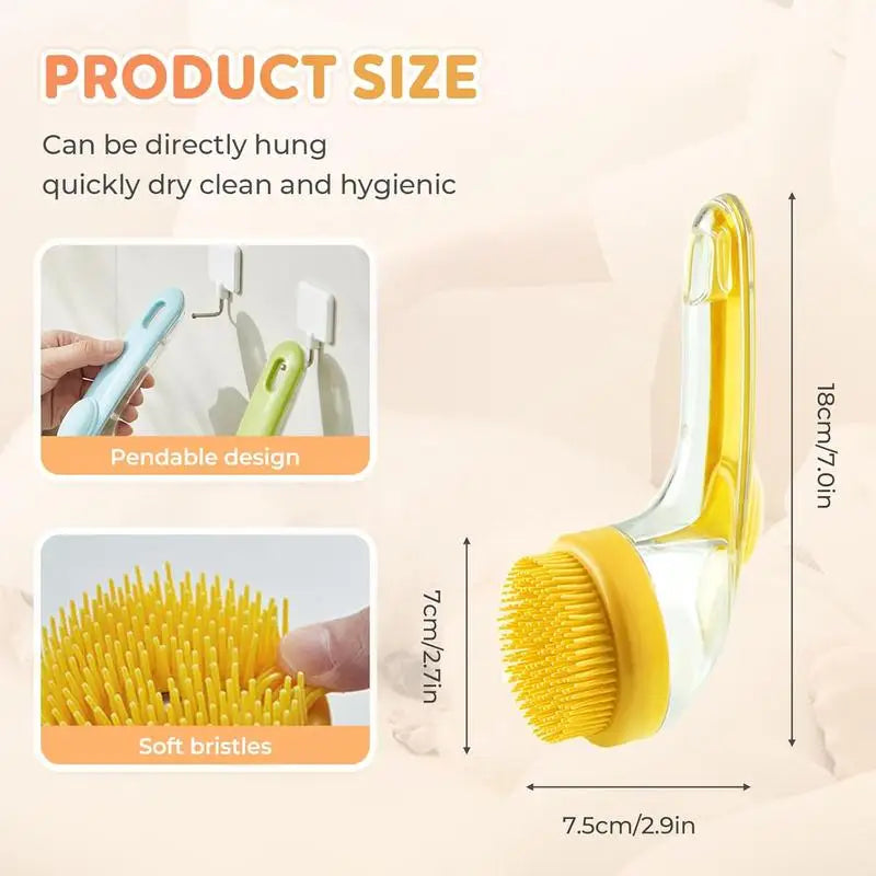 Pet Bath Brush 2 in 1 Pet Bath Brush with Built-in Shampoo Dispenser
