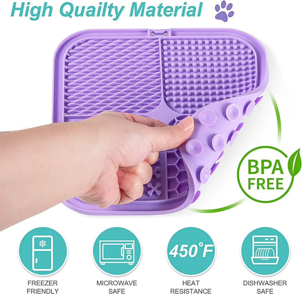 2-Pack Pet Lick Mat with Suction Cups