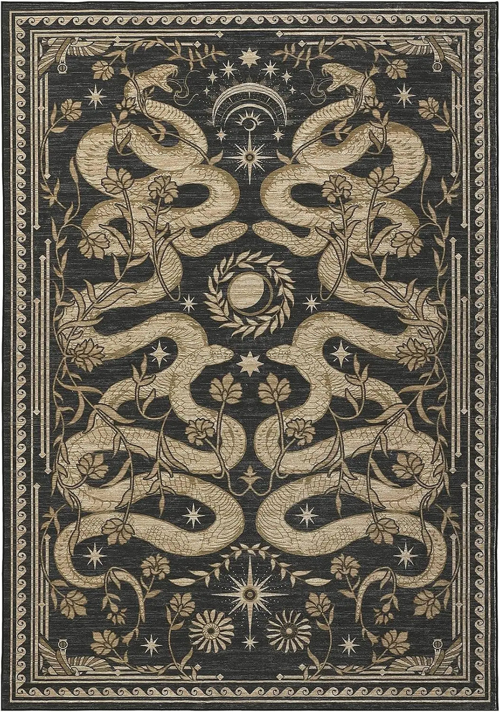 Washable Rug, Non-Slip Snake design