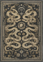 Washable Rug, Non-Slip Snake design
