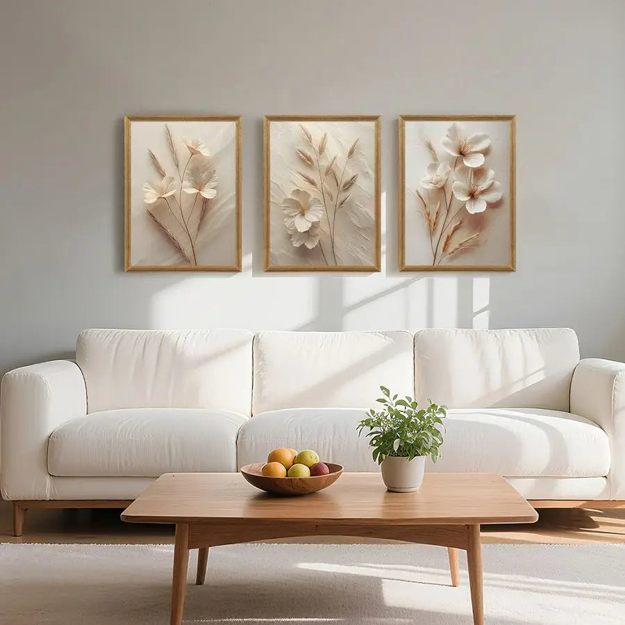3Pcs Framed Floral Canvas Wall art