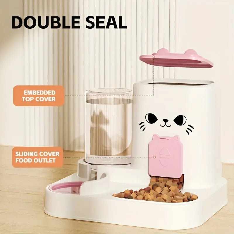 Pet large-capacity feeder integrated automatic water dispenser