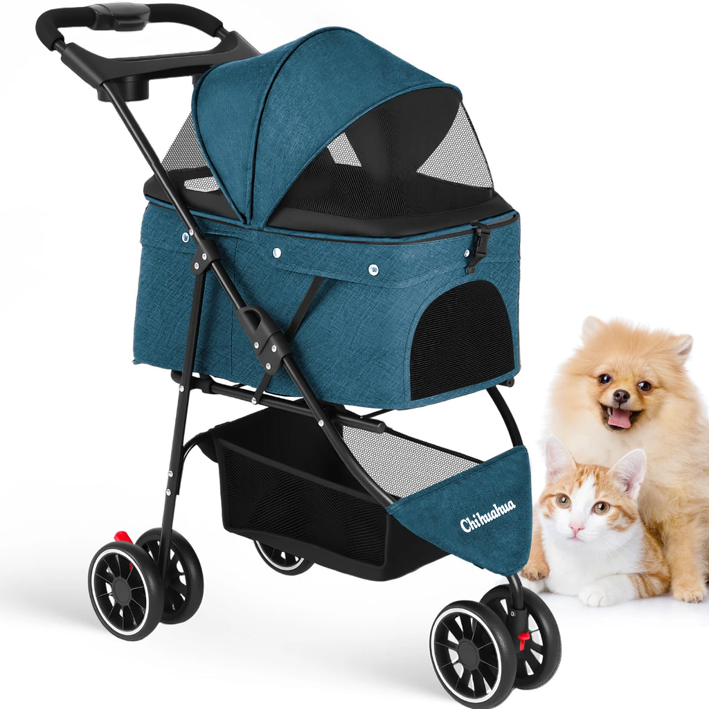 Pet Stroller For Small Puppy Dogs & Cats Travel