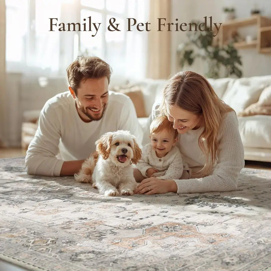 Area Rug, Machine Washable Non Slip