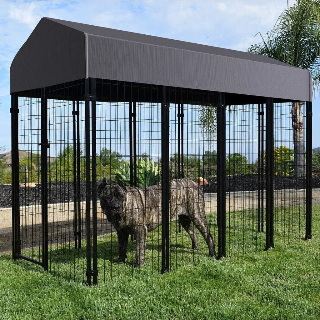 Pet Playpen with Roof, for Outdoor Pet Kennel