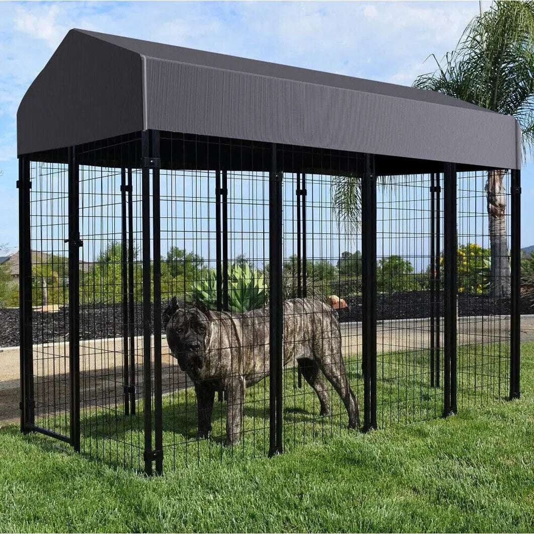 Pet Playpen with Roof, for Outdoor Pet Kennel