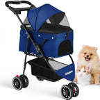 Pet Stroller For Small Puppy Dogs & Cats Travel