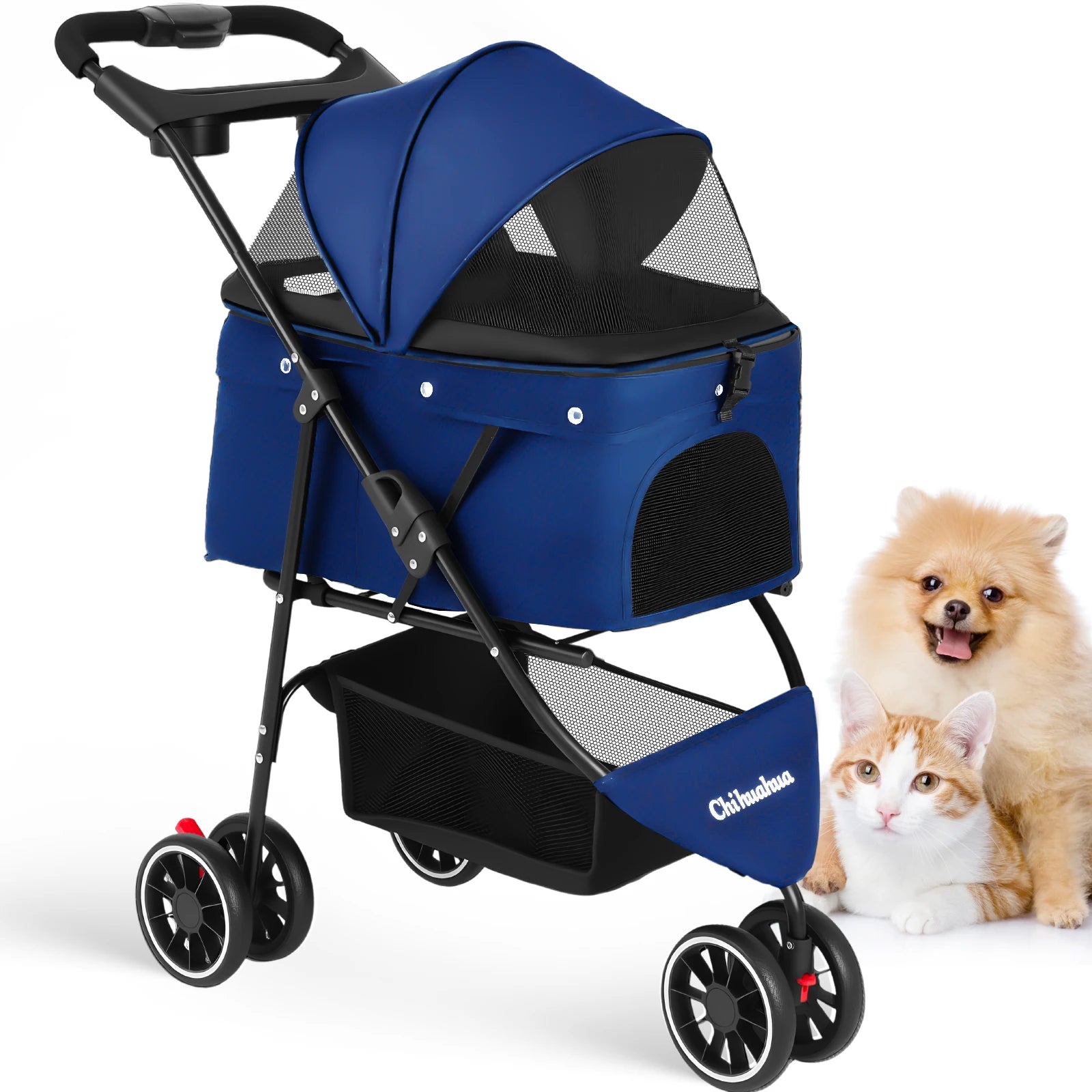 Pet Stroller For Small Puppy Dogs & Cats Travel