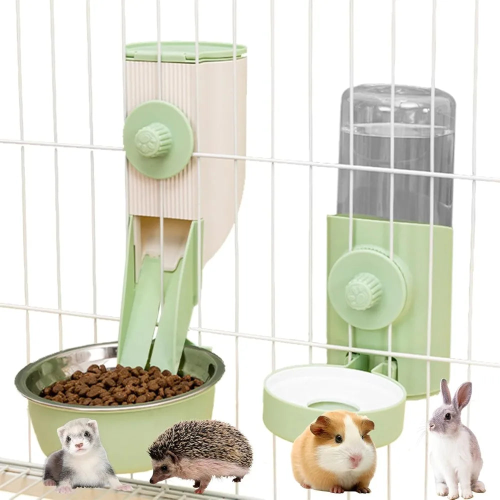Hanging Automatic Pet Feeder with 30oz Bowl and 500ml Water Dispenser