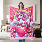Unicorn flannel blanket