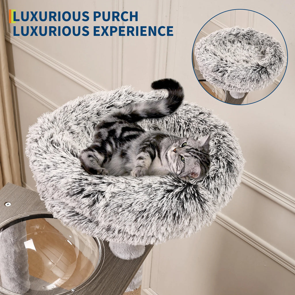 Multi-Level Cat Tree Tower with Enclosed Litter Box