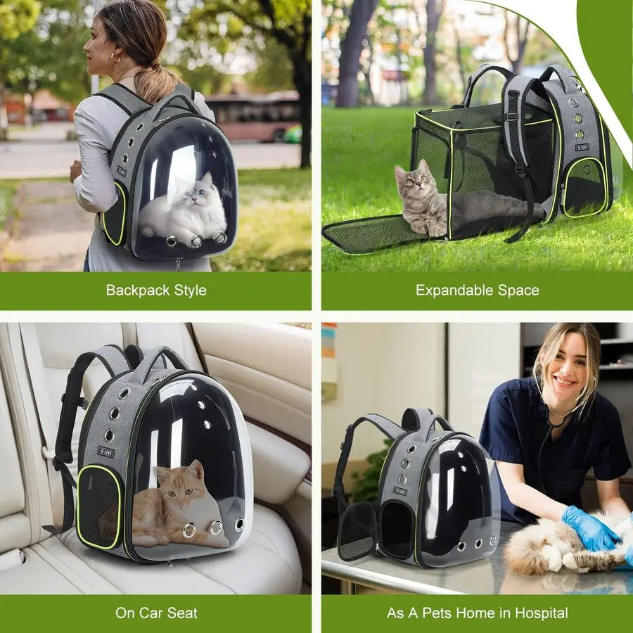 Large Space Bubble Backpack for Cat/ Small Dog up to 18 lbs