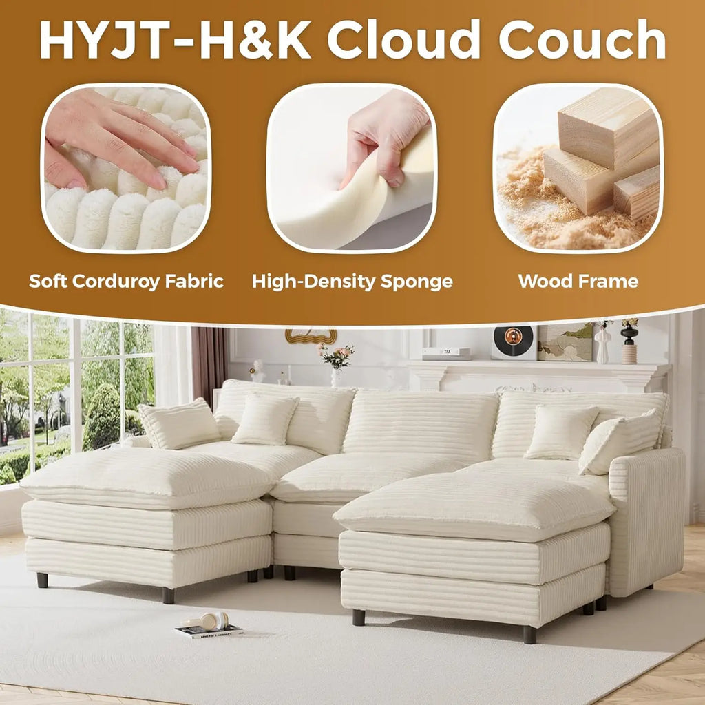 Sectional U Shaped Couches for Living Room