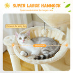 Large Cat Tree for Indoor Cats, Multi-Level Cat Tower with Sisal Scratching Post, 2 Spacious Condo, Cat Scratching Pad, Cat Toys