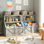 Bookshelf and Wooden Toy Storage Organizer