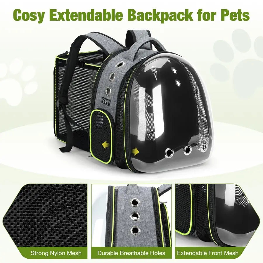 Large Space Bubble Backpack for Cat/ Small Dog up to 18 lbs