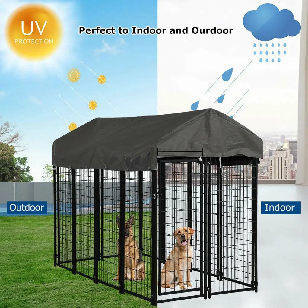 Pet Playpen with Roof, for Outdoor Pet Kennel