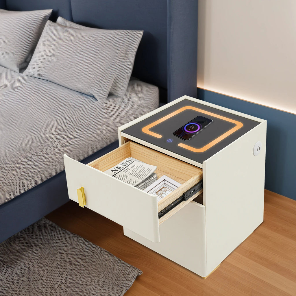 Smart Nightstand w/ Drawer & Safe