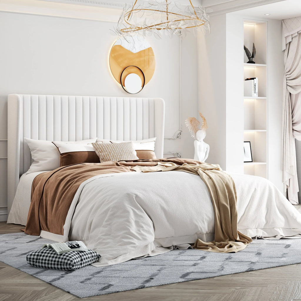 Velvet Upholstered Bed Frame with backboard