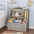 Bookshelf and Wooden Toy Storage Organizer
