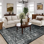 Boho Black Dining Room Rug