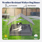 Wicker Dog House with pad