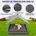 Wicker Dog House with pad