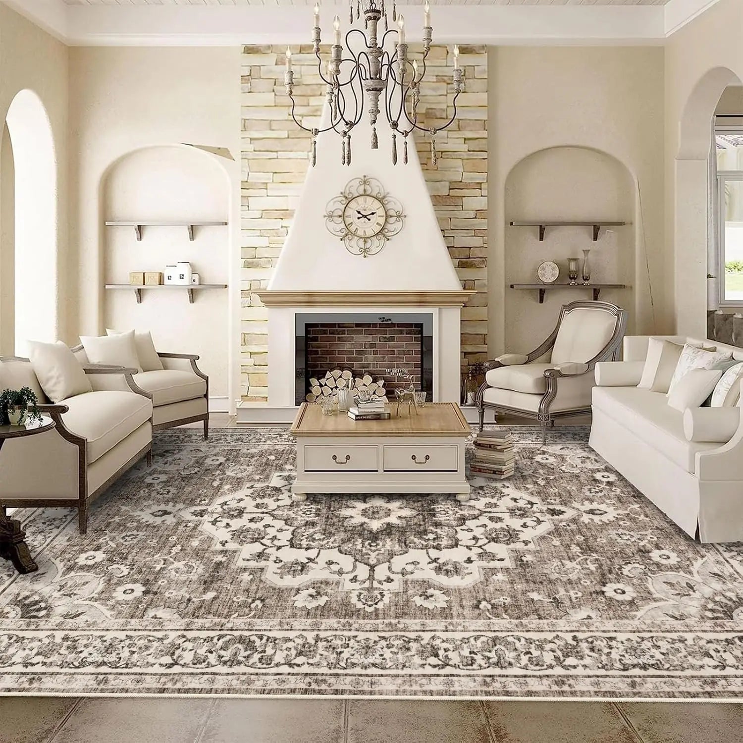 Waterproof Floral Area Rug