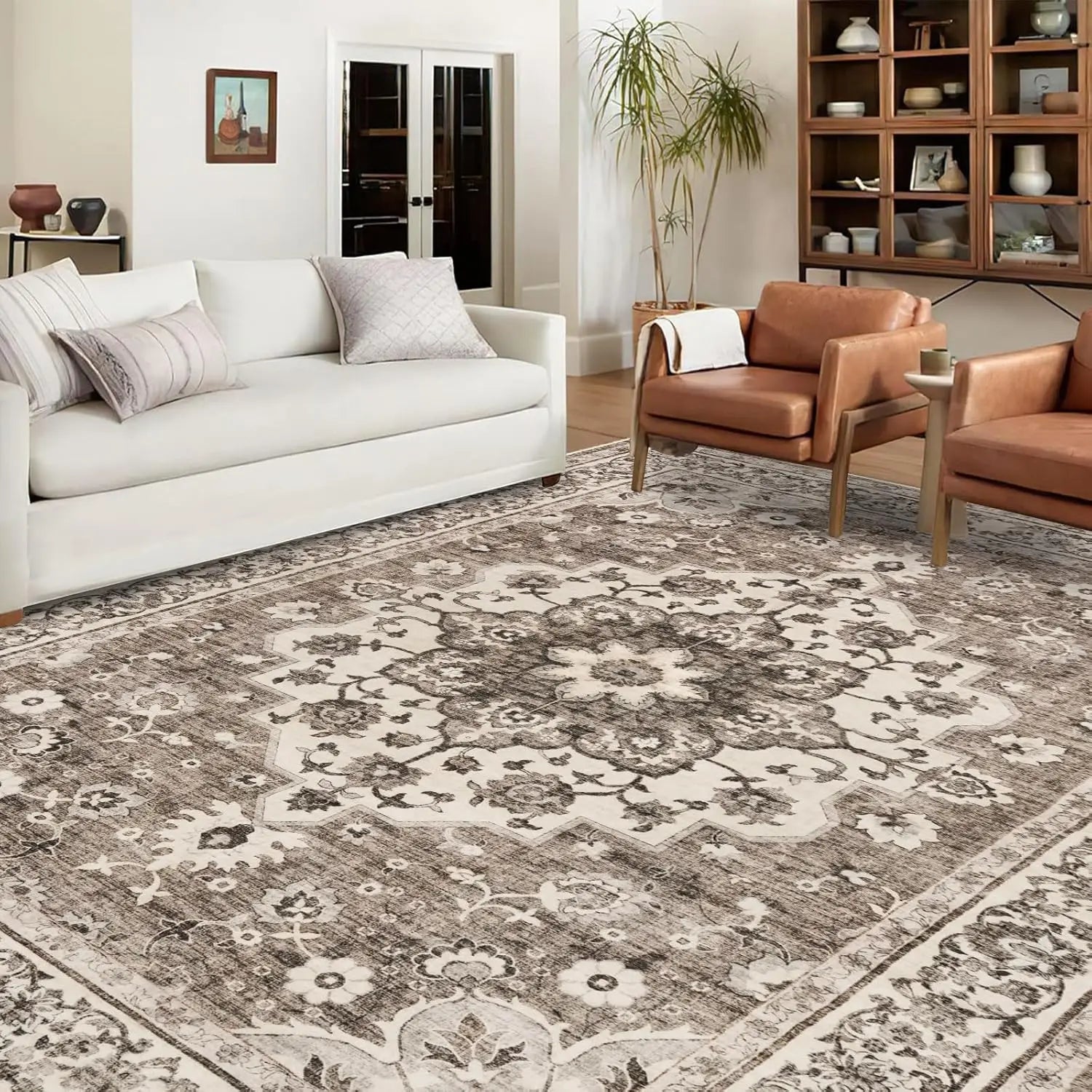 Waterproof Floral Area Rug