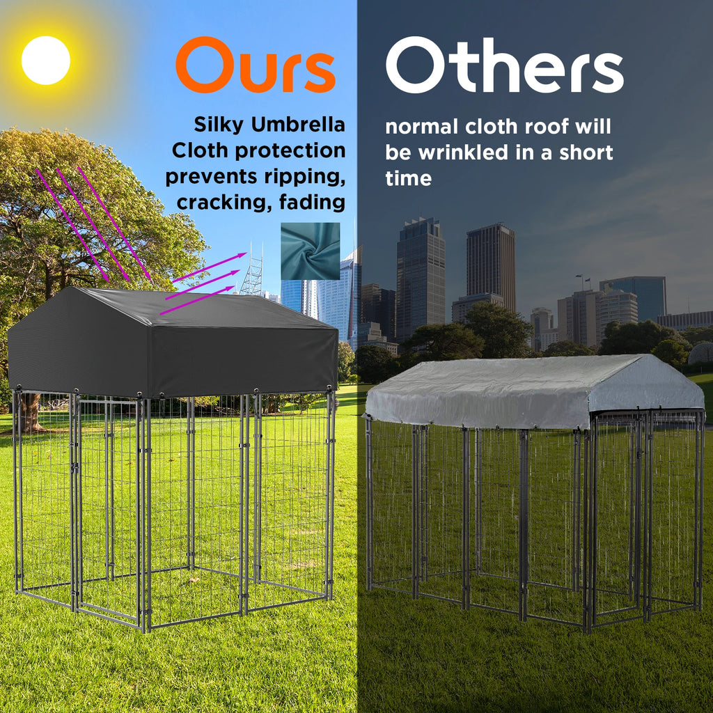 Pet Playpen with Roof, for Outdoor Pet Kennel
