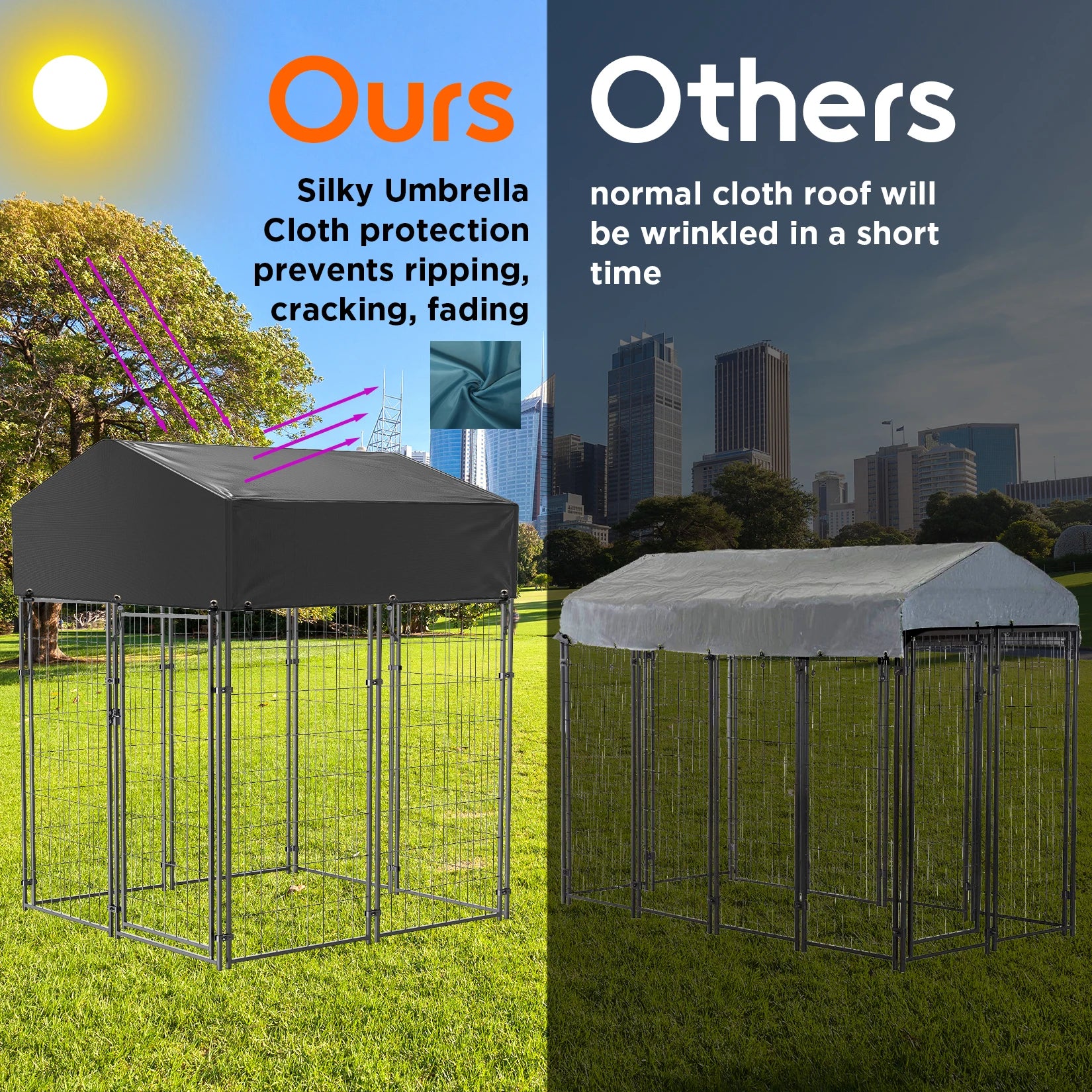Pet Playpen with Roof, for Outdoor Pet Kennel