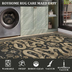 Washable Rug, Non-Slip Snake design