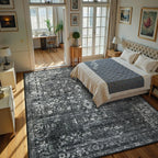 Boho Black Dining Room Rug