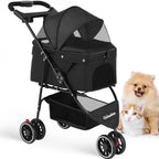 Pet Stroller For Small Puppy Dogs & Cats Travel