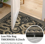 Washable Rug, Non-Slip Snake design