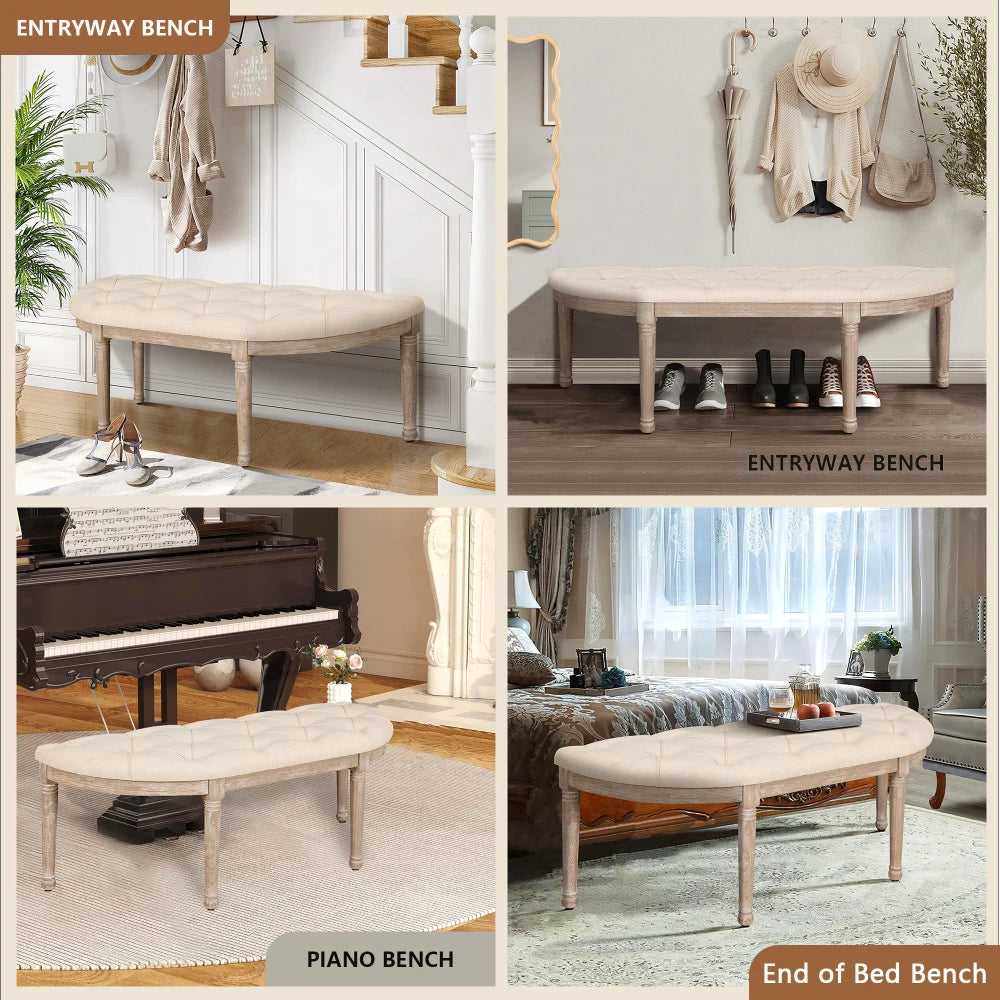 48" Halfmoon Entryway Bench