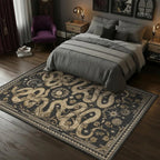 Washable Rug, Non-Slip Snake design