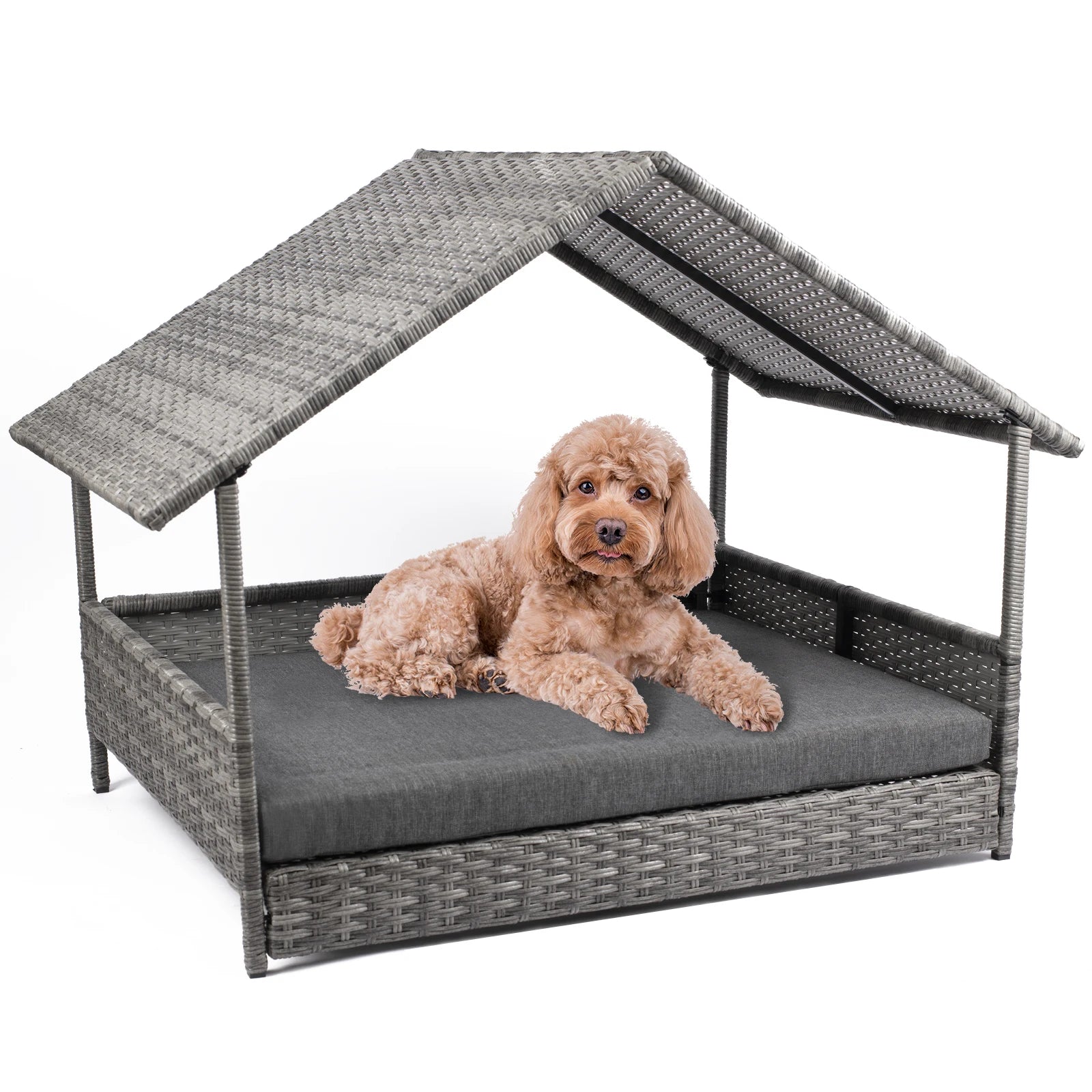 Wicker Dog House with pad
